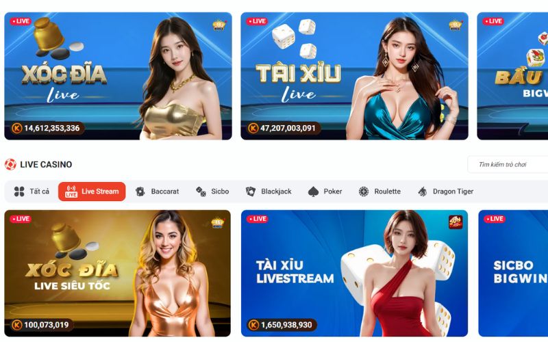 sảnh game phong phú, game đổi thưởng đa dạng